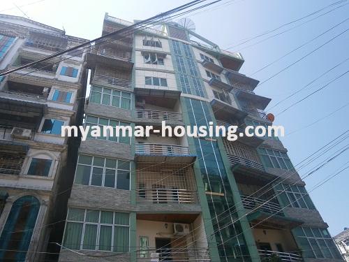 Myanmar real estate - for rent property - No.2152 - Good for office in Sanchaung! - Close view of the building.