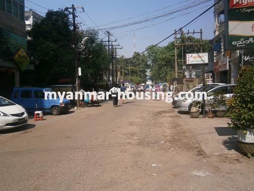 Myanmar real estate - for rent property - No.2152 - Good for office in Sanchaung! - View of the road.