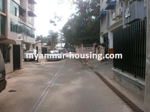 Myanmar real estate - for rent property - No.2229 - Pyone Pyone condo in Lamadaw for rent! - View of the street.