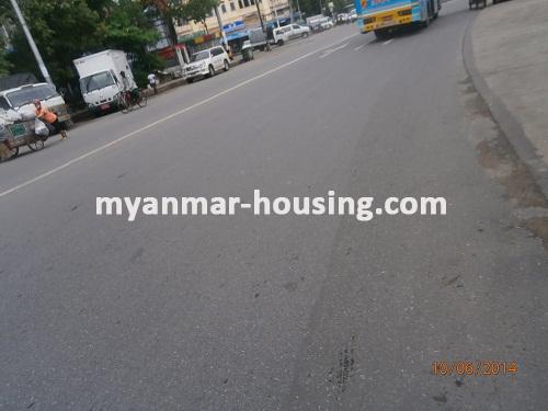 Myanmar real estate - for rent property - No.2239 - Fair price in downtown with two stroeys for rent! - View of the road.