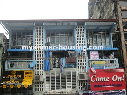 Myanmar real estate - for rent property - No.2338 - Nice apartment is ready to rent it out  in business area! - Front view of the building.