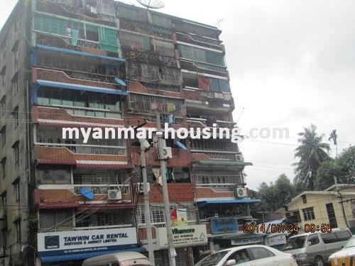 Myanmar real estate - for rent property - No.2367 - Hong kong type apartment available in Sanchaung! - Front view of the building.