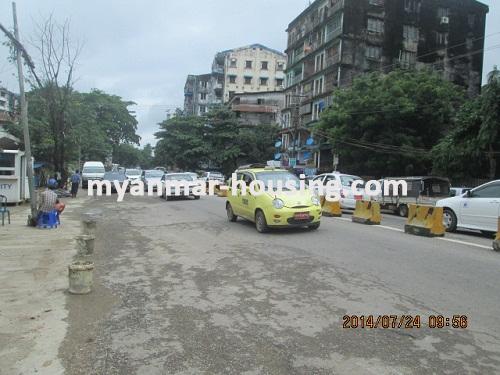 Myanmar real estate - for rent property - No.2367 - Hong kong type apartment available in Sanchaung! - View of the road.