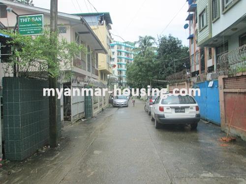 Myanmar real estate - for rent property - No.2403 - An apartment for office in Kamaryut! - View of the street.