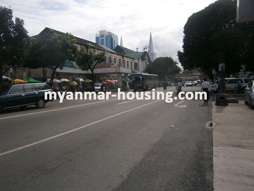 Myanmar real estate - for rent property - No.2432 - An apartment for rent with reasonable price! - View of the road.