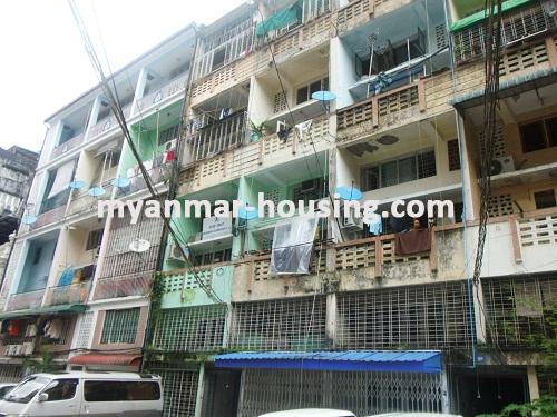 Myanmar real estate - for rent property - No.2444 - An apartment for shop available in Pazundaung! - Front view of the building.