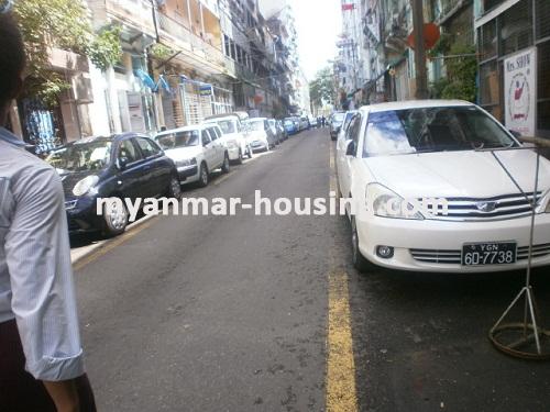 Myanmar real estate - for rent property - No.2519 - An apartment for rent in city center! - View of the street.