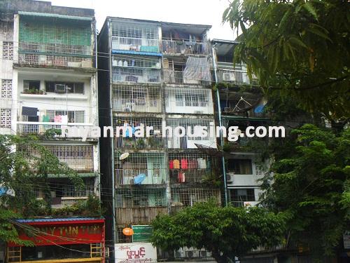 Myanmar real estate - for rent property - No.2590 - An apartment in Botahtaung near Thein Phyu! - Front view of the building.