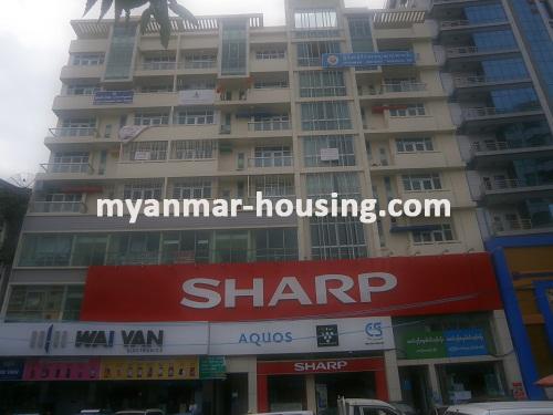 Myanmar real estate - for rent property - No.2594 - Condo for rent in heart of the city available! - Front view of the building.