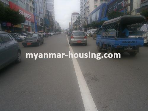 Myanmar real estate - for rent property - No.2594 - Condo for rent in heart of the city available! - View of the road.