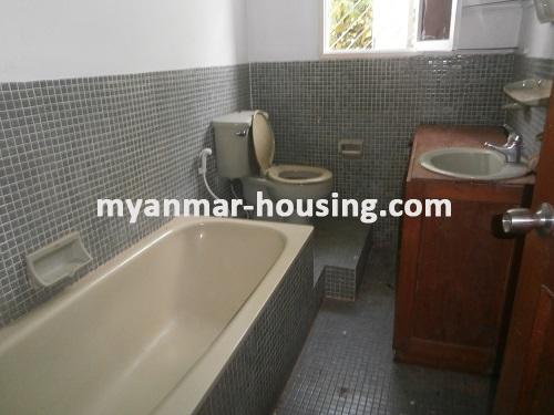 Myanmar real estate - for rent property - No.2686 - Nice land house for rent in Mayangone ! - View of the wash room.