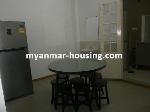 Myanmar real estate - for rent property - No.2952 - One of the beautiful rooms located in Colonial Building! - View of the dinning room.