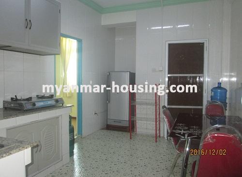 ミャンマー不動産 - 賃貸物件 - No.3245 - Condominium for rent in Moe Sandar Condo at Kamaryut Township. - View of Kitchen and Dinning room