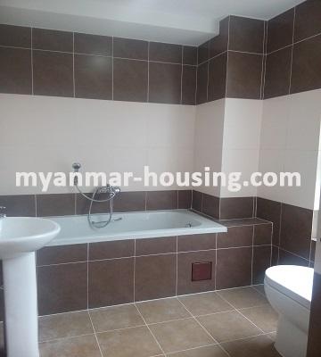 Myanmar real estate - for rent property - No.3252 - Condominium for rent in Dagon Township. - View of the Toilet and Bathroom