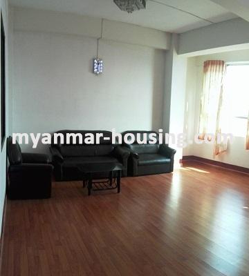 ミャンマー不動産 - 賃貸物件 - No.3256 - Good Condominium room for rent in Botahtaung Township. - View of the Living room