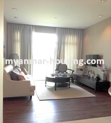 Myanmar real estate - for rent property - No.3268 -  Luxurious Standard Condo room for rent in the G.E.M.S Garden Condominiums. - View of the Living room