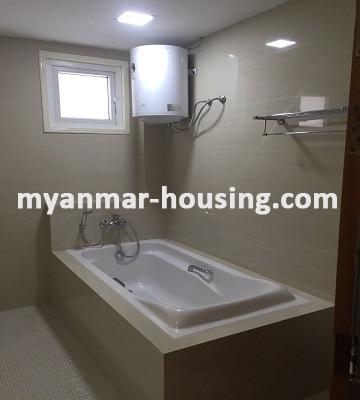 Myanmar real estate - for rent property - No.3275 - A Three Storey Landed House for rent in Mayangone Township. - View of the Bathtub