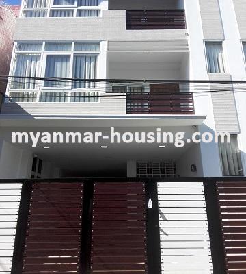 Myanmar real estate - for rent property - No.3275 - A Three Storey Landed House for rent in Mayangone Township. - Close view of the Building