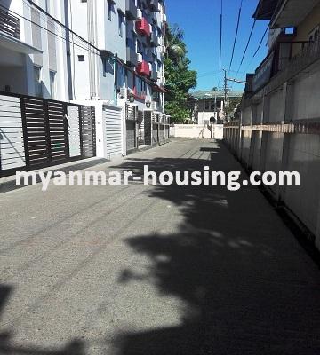 Myanmar real estate - for rent property - No.3275 - A Three Storey Landed House for rent in Mayangone Township. - View of the road