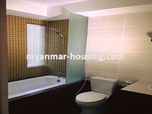 Myanmar real estate - for rent property - No.3276 - Excellent Condominium for rent in Classic Street Condo. - View of the toilet and Bathroom