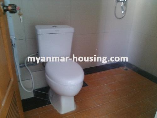 Myanmar real estate - for rent property - No.3289 - A newly built Condo room for rent in ZeyaThiri Condominium.   - View of the Toilet and Bathroom