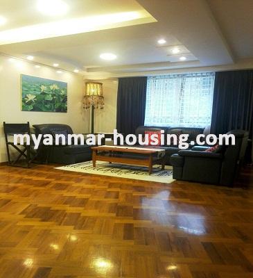 Myanmar real estate - for rent property - No.3296 - Condo room for rent in New Excellent Condo - View of the Living room