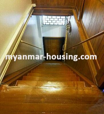 Myanmar real estate - for rent property - No.3298 - A Landed House for rent in Botahtaung Township. - View of the steps