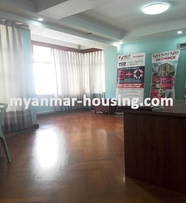 Myanmar real estate - for rent property - No.3302 - An office room for rent in Cherry Condo. - View of the Living room