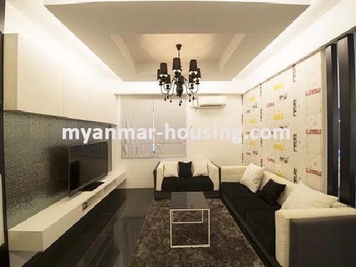 Myanmar real estate - for rent property - No.3313 - Nice room for rent in Hnin Kyar Phyu Condo. - View of the living room.