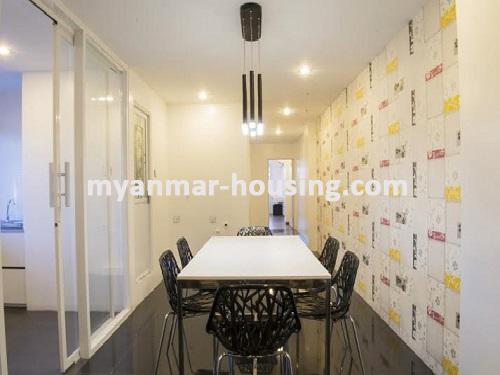 Myanmar real estate - for rent property - No.3313 - Nice room for rent in Hnin Kyar Phyu Condo. - View of the dining room.