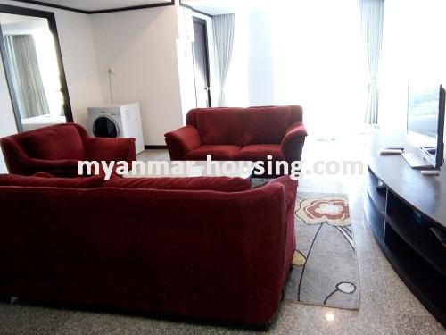 Myanmar real estate - for rent property - No.3333 - The best decorated room for rent in Orchid Condo. - View of the Living room