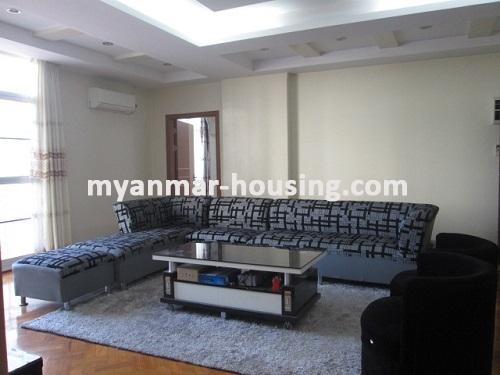 Myanmar real estate - for rent property - No.3340 - Excellent decorated room for rent in Golden Rose Condo. - View of the Living room