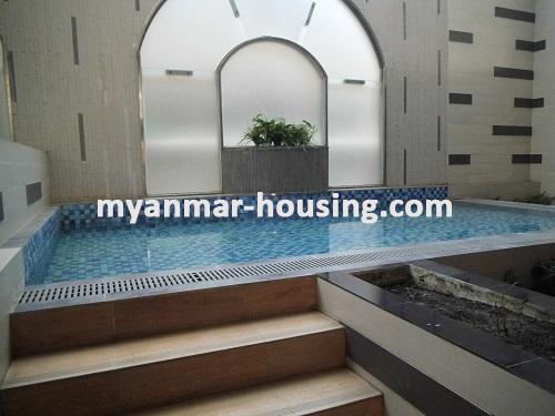 Myanmar real estate - for rent property - No.3340 - Excellent decorated room for rent in Golden Rose Condo. - View of the Swimming Pool