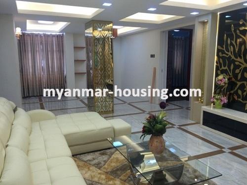 Myanmar real estate - for rent property - No.3342 - A good Condominium for rent in Mahar Nawarat Condo. - View of the Living room