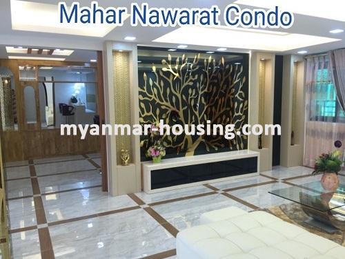 Myanmar real estate - for rent property - No.3342 - A good Condominium for rent in Mahar Nawarat Condo. - View of the living room