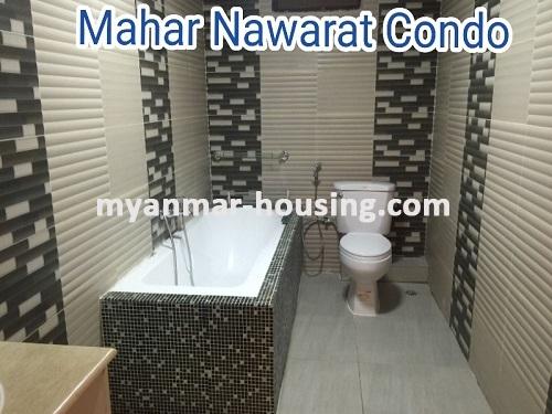 Myanmar real estate - for rent property - No.3342 - A good Condominium for rent in Mahar Nawarat Condo. - View of bathroom and Toilet