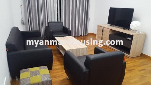 Myanmar real estate - for rent property - No.3355 -  Excellent condo room for rent in Star City.  - View of the Living room