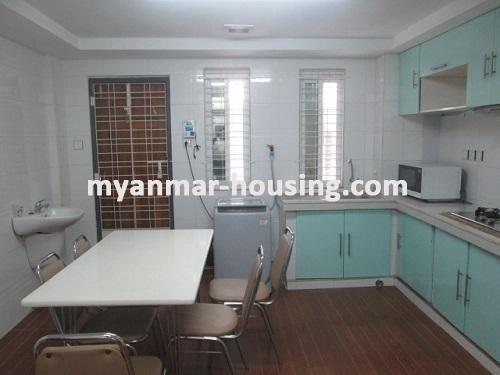 ミャンマー不動産 - 賃貸物件 - No.3374 - A Condo room for rent in Pyong Pyong Condo. - View of the Kitchen room