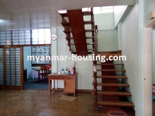 Myanmar real estate - for rent property - No.3380 - A Two Storey Landed House for rent in Bahan Township. - View of the stair