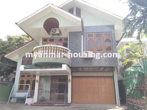 Myanmar real estate - for rent property - No.3380 - A Two Storey Landed House for rent in Bahan Township. - View of the Building