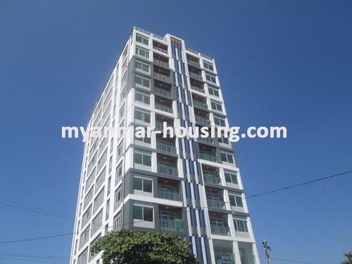 Myanmar real estate - for rent property - No.3394 -  New condominium for rent in Hlaing Township. - View of the building