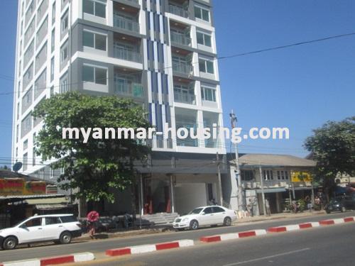 Myanmar real estate - for rent property - No.3394 -  New condominium for rent in Hlaing Township. - View of the building