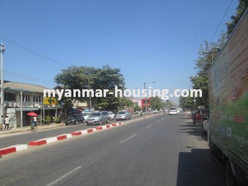 Myanmar real estate - for rent property - No.3394 -  New condominium for rent in Hlaing Township. - View of the road