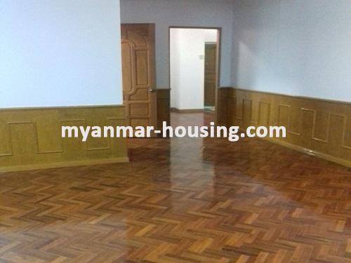 Myanmar real estate - for rent property - No.3402 - A Condo room for rent in Shwe Chan Thar Condo in Tarmwe Township. - View of the living room