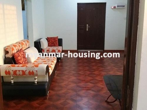 Myanmar real estate - for rent property - No.3448 - Complete furnished room for rent in Mya Yeik Condo. - View of the Living room