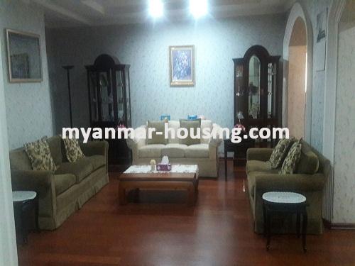 Myanmar real estate - for rent property - No.3477 - A good room for rent in La Mine Condo. - View of the Living room