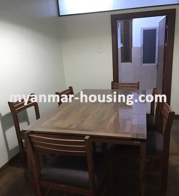 ミャンマー不動産 - 賃貸物件 - No.3497 - Furnished room in Shwepa Dauk Condo in Sanchaung! - dinning area