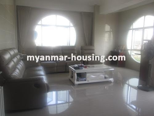 Myanmar real estate - for rent property - No.3527 - Condo room for rent with good view in Lanmadaw! - livingroom view