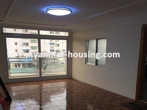 ミャンマー不動産 - 賃貸物件 - No.3530 - Condominium room for rent in Mingalar Taung Nyunt Township. - View of the  Living room