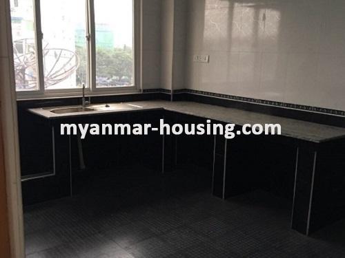 ミャンマー不動産 - 賃貸物件 - No.3530 - Condominium room for rent in Mingalar Taung Nyunt Township. - View of Kitchen room